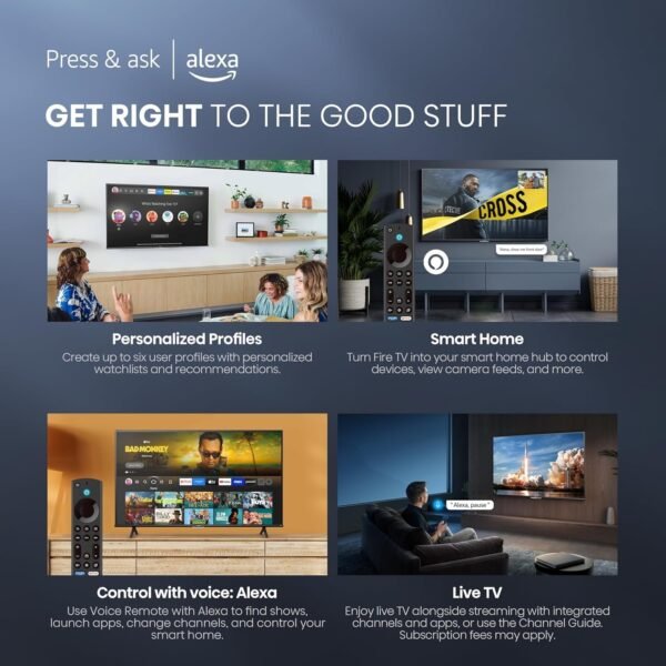 Hisense | 43" Class A7 Series 4K UHD Smart Fire TV (43A7NF) - Wide Color Gamut, HDR10+, Dolby Vision, Dolby Atmos, AI Sports Mode, Game Mode, ALLM, Alexa Built in with Voice Remote, Streaming TV, Black - Image 6