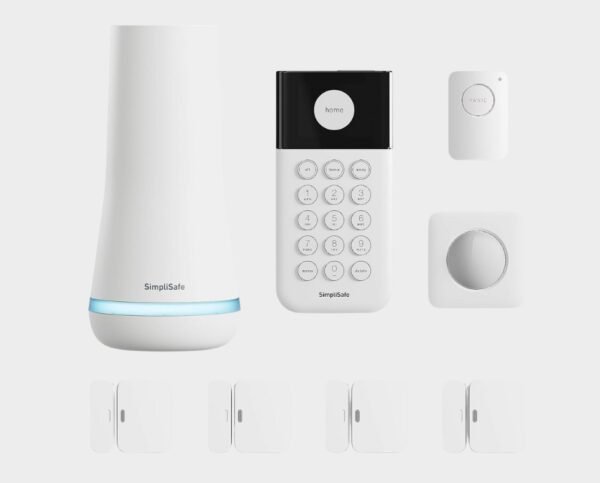 SimpliSafe 8 Piece Wireless Home Security System - Optional 24/7 Professional Monitoring - No Contract - Compatible with Alexa and Google Assistant , White