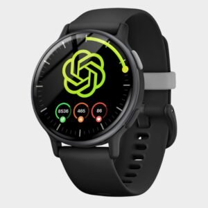 AI ChatGPT Translator Watch, Fitness Tracking, Heart Rate & Sleep Monitor, OLED Display, Titanium Alloy IP68 Waterproof, Multi-Sport Modes,Foreign Language Translator，Black