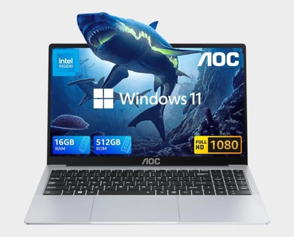 AOC Laptop, Laptop Computer with Intel Processor Twin Lake N150(Up to 3.6GHz) 16GB DDR4 512GB SSD 15.6 Inch FHD Premium Laptop Windows 11 Pro, Metal Shell, Type-C