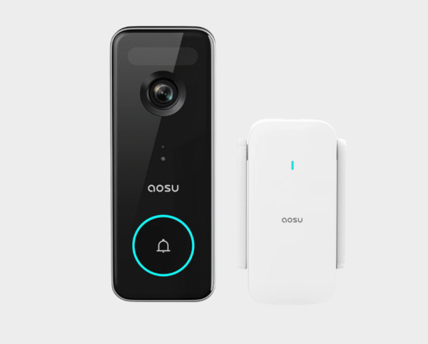 AOSU Doorbell Camera Wireless, 5MP Ultra HD, No Monthly Fee, 2.4/5 GHz WiFi Video Doorbell